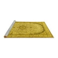 thumbnail image 2 of Ahgly Company Machine Washable Indoor Rectangle Medallion Yellow Traditional Area Rugs, 7' x 9', 2 of 4