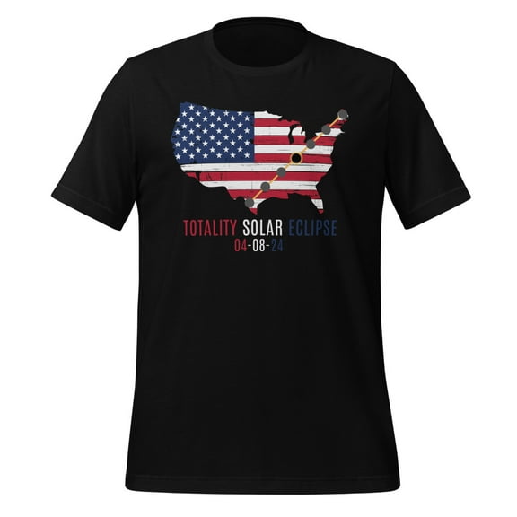 Totality Eclipse Shirt Total Solar Eclipse 2024 T-Shirt USA Totality Eclipse Shirt Totality Watch Party Shirt 2024 Solar Eclipse Shirt (Black, S)