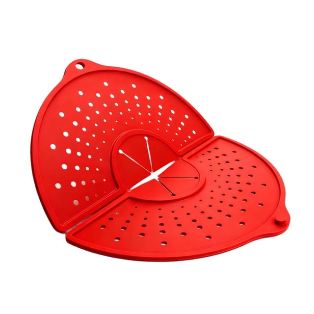 Protector antisalpicaduras de silicona, salvamanteles, funda para sartén, utensilios de cocina, protector antisalpicaduras plegable multiusos para Rojo