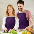 thumbnail image 3 of Purple Black Ornament Eye Pattern Apron-Garden Aprons for Women with Pockets-Cotton Linen Waterproof Kitchen Cooking Gardening Aprons Adjustable for Kitchen,Cooking,BBQ and Salon 33x27 Inch, 3 of 7