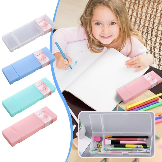 Xihbxyly Estuche para Lápices de Color Macarrón, Juego de Papelería Creativa, Diseño de Gran Capacidad, Apilable para Ahorrar Espacio, Organizador de Escritorio Ordenado, Material Pp Duradero, Paquet