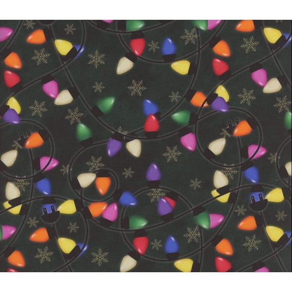 Mook Fabrics Christmas Deck The Halls Lights Forest 100% Cotton Price per yard