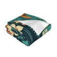 thumbnail image 3 of XMXT Flannel Throw Blanket for Couch, Hawaiian Surf Illustration Bed Sofa Decor Blankets for Home Bedroom, 40 x 30 inches, 3 of 9
