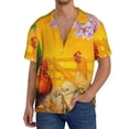 thumbnail image 3 of Wukai The Chicken Family Men's Casual Short-Sleeve Button Down Shirt - Lightweight Summer Dress Shirt for Daily Wear-Small, 3 of 7