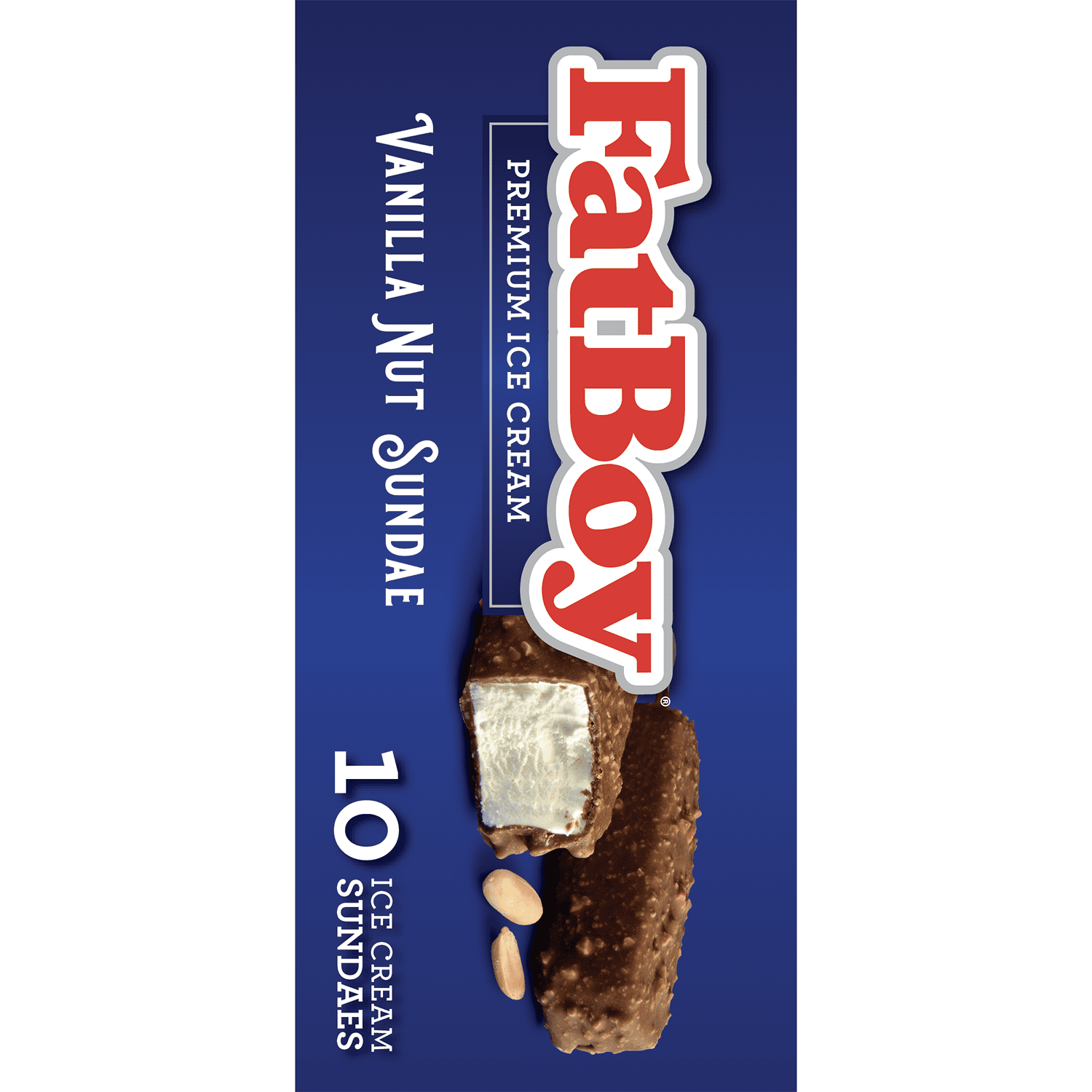 FatBoy Vanilla Nut Sundae on a Stick, 4 Fl Oz, 10 Count