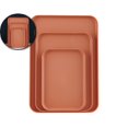 thumbnail image 1 of Dvruxg Set of 3 Rectangular Trays (Large, Medium & Small) – Multi-Purpose Household Serving Trays for Tea Cups, Snacks, and Dinner Plates – Stylish Plastic Tray Set, 1 of 5
