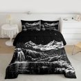 thumbnail image 2 of Homewish Natural Scenery Full Size Comforter Sets,Mountain Watercolor Pattern Bedding Comforter Set,Black White Bedding Sets For Adults,Breathable Home Decor Reversible,3pcs, 2 of 8