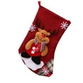 thumbnail image 2 of Christmas Deer Cloth Stocking Gift Bag – Medium 38cm (15in) Burlap-Style Stocking with Deer Embroidery – Candy Gift Bag Decor, 2 of 8