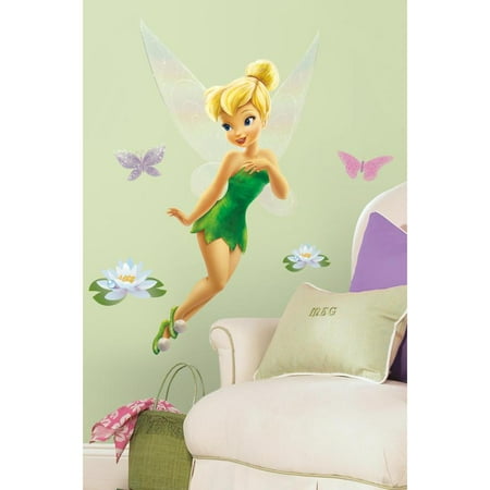 - TINKERBELL GIANT Glittery WALL DECALS Disney Fairy Tinker Bell Stickers Decor