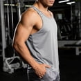 thumbnail image 4 of Domuza Tank Top for Mens Muscle Fit Workout T Shirt Lightweight Vest Casual Gym Sleeveless Shirts Beach Vacation Tank Top Gray L, 4 of 6