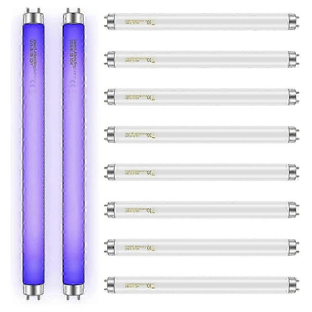 10 Pack Bug Zapper Replacement Bulbs 10W for 20W Indoor Bug Zapper, BL T8 F10W 13Inch Light Tubes for Fly & Mosquito Killer