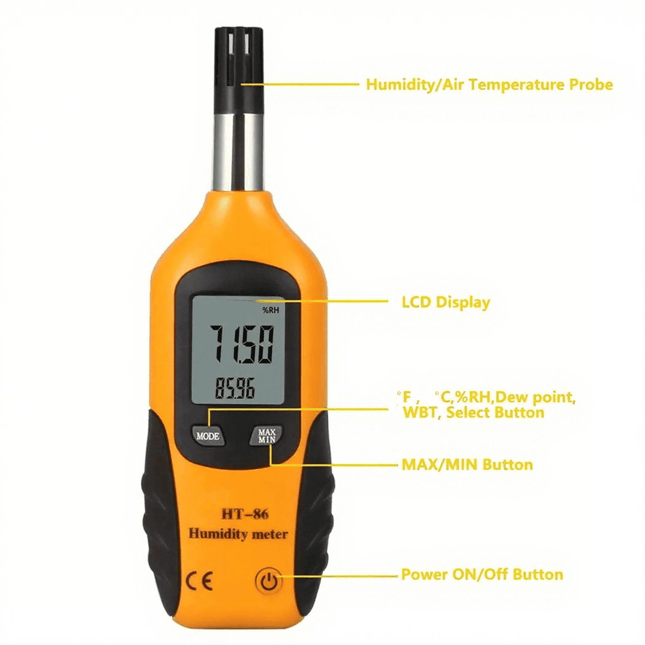 Digital Psychrometer Thermo-Hygrometer with LCD Mini Temperature and Humidity Meter