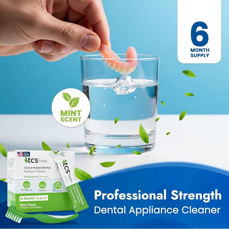 TCS Fresh Dental Appliance Cleaner, Flexible Partial and Denture