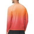 thumbnail image 6 of Xidunhg Men's Rash Guard Long Sleeve Shirt UPF 50 Sun Protection Quick Dry Moisture Wicking Lightweight for Swimming Surfing Outdoor Orange Gradient Red M, 6 of 7