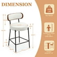thumbnail image 6 of ALEAVIC Bar Stool Set of 2, Counter Height Upholstered Stools with Metal Legs for Kitchen Dining Room Bar, White, 6 of 6