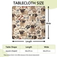 thumbnail image 2 of Pug and Footprint Square Fitted Tablecloth with Elastic Edge,Square Table Cover,Washable Elastic Table Cover for Home Kitchen Party Decor 36"x36", 2 of 6