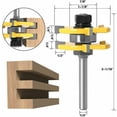 thumbnail image 3 of 45 Degree Lock Miter Router Bit Set, High Hardness YG6 Carbide Alloy Steel Blades For Seamless Woodworking, Heat Treated For Longevity In Furniture Crafting And Cabinetry (3-Piece), 3 of 5