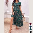 thumbnail image 6 of Beaisland Women's Maternity Dress Short Sleeve Pleated Flowing Pregnancy Beach Dresses, 6 of 7