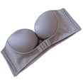 thumbnail image 4 of Sujetador sin tirantes, invisible, antideslizante, sexy, con hebilla frontal, ropa interior para vestido de novia, fiesta, gris, 34 / 75AB Jumpingount AP001296-02, 4 of 7