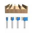 thumbnail image 4 of 5-Piece 8mm Shank Carbide Tipped Woodworking Router Bit Set (10/16/22/25/32mm) - HSS Titanium Steel Straight Plunge Cutters for Trimming Machines, Engraving Tools, MDF, Solid Wood, Particleboard &, 4 of 5