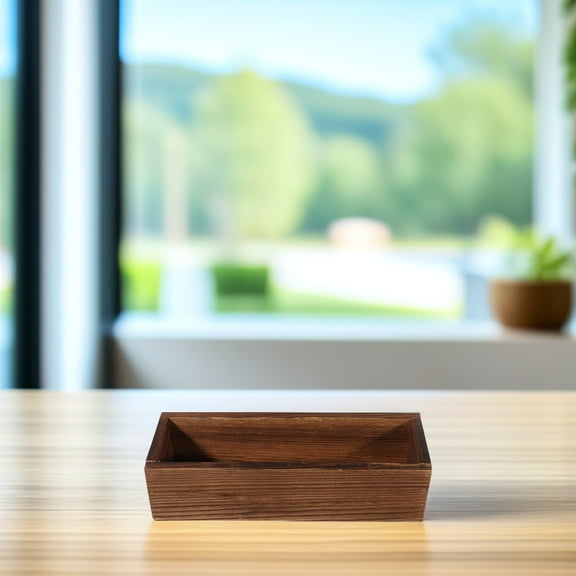 FOMIYES Indoor Decorative Wooden Flower Pot Garden Decoration 30.00X9.50X7.20CM Coffee