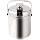 thumbnail image 4 of Bandeja para cubitos de hielo de doble nivel de 1,2 L, cubo de hielo de acero inoxidable con tapa, cubo de hielo con clip para hielo, cubo de cerveza inclinado, 4 of 8