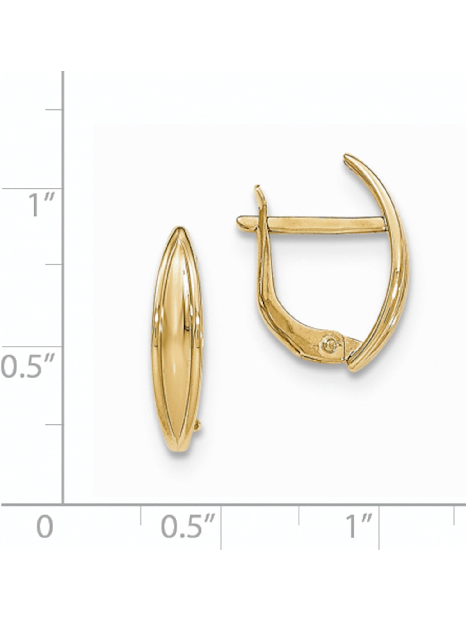14K Gold Polished Hinged Post Earrings