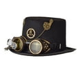 thumbnail image 4 of GRACEART Steampunk Goggles & Adult Top Hat Black Gold two Size Novelty Item, 4 of 5
