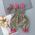 thumbnail image 2 of Ulitacool Girls Dresses Crewneck Sleeveless Sundress Girl Two Packs Of Summer Baby Lace Up Flower Hair Decorations With Baby Girl Clothes Pants Elegant Wear Brown 9-12 Months, 2 of 4