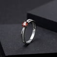 thumbnail image 3 of 0.5 Ct Dainty Garnet Ring, 925 Sterling Silver Ring Wedding Band, 3 of 6
