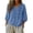 Blue #044, variant on Cotton Linen Shirts for Women Trendy Retro Embroidered 3/4 Sleeve Boho Blouse Dressy Casual Bohemian Tops Loose Tunics, 3XL