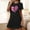 Black, variant on Mefallenssiah Women'S Oversized Short Nightgown Fashion Chest Print Short Sleeve Nightdress