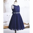 thumbnail image 6 of LiiYii Kids Girls Lace Sequins Sleeveless Party Dress Wedding Junior Bridesmaid Dress Flower Girl Dress Navy Blue 4, 6 of 10