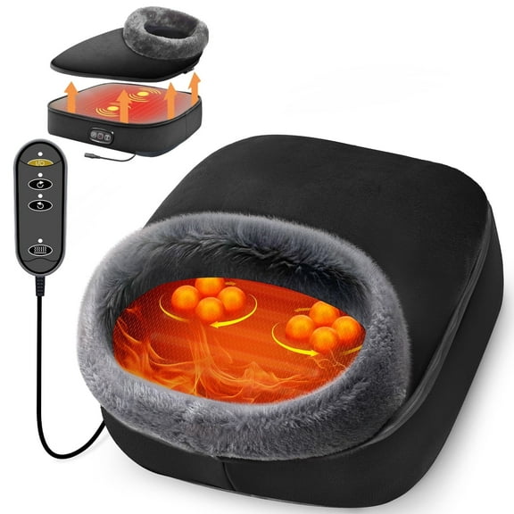 CooCoCo Heated Foot Massager, Kneading Foot Warmer, Shiatsu Foot Heater for Plantar Fasciitis & Neuropathy, Feet Massage Machine for Pain Relief, Gifts for Women Mom Dad Men