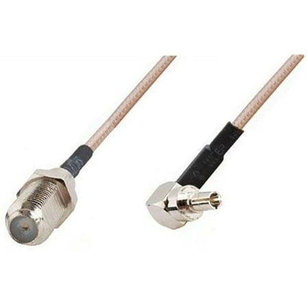 RF pigtail cable F female to CRC9 male right angle RG316 30CM