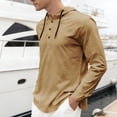 thumbnail image 5 of Handshe Men's Solid Color Hooded Sweatshirt, Loose Fit with Button and Drawstring Details, Casual Fashion for Daily Wear and Outdoor Leisure, 5 of 6