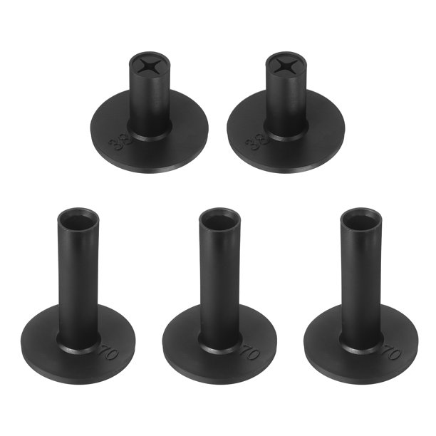 Tees de Golf de Goma, Tees de Simulador de Golf de Altura Ajustable para Mats 2Pcs 1 1/2" en Forma de Cruz y 3Pcs 2 3/4" Huecos & Negros - Apto para (Mats de Golf/Driving Range/Simuladores de Golf)