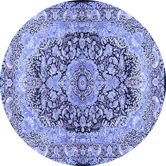 Ahgly Company Indoor Round Persian Blue Traditional Area Rugs, 7' Round