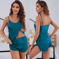 thumbnail image 1 of Conjunto de pijama de satén para mujer, camisola de verano, pantalones cortos finos y sexys de dos piezas 2299, 1 of 6