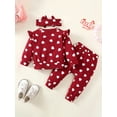 thumbnail image 6 of Elippeo Newborn Infant Clothes 3M 6M 9M 12M 18M 24M Toddler Baby Girl Valentines Day Outfit Long Sleeve Heart Print Sweatshirt Pants Set Headband, 6 of 10