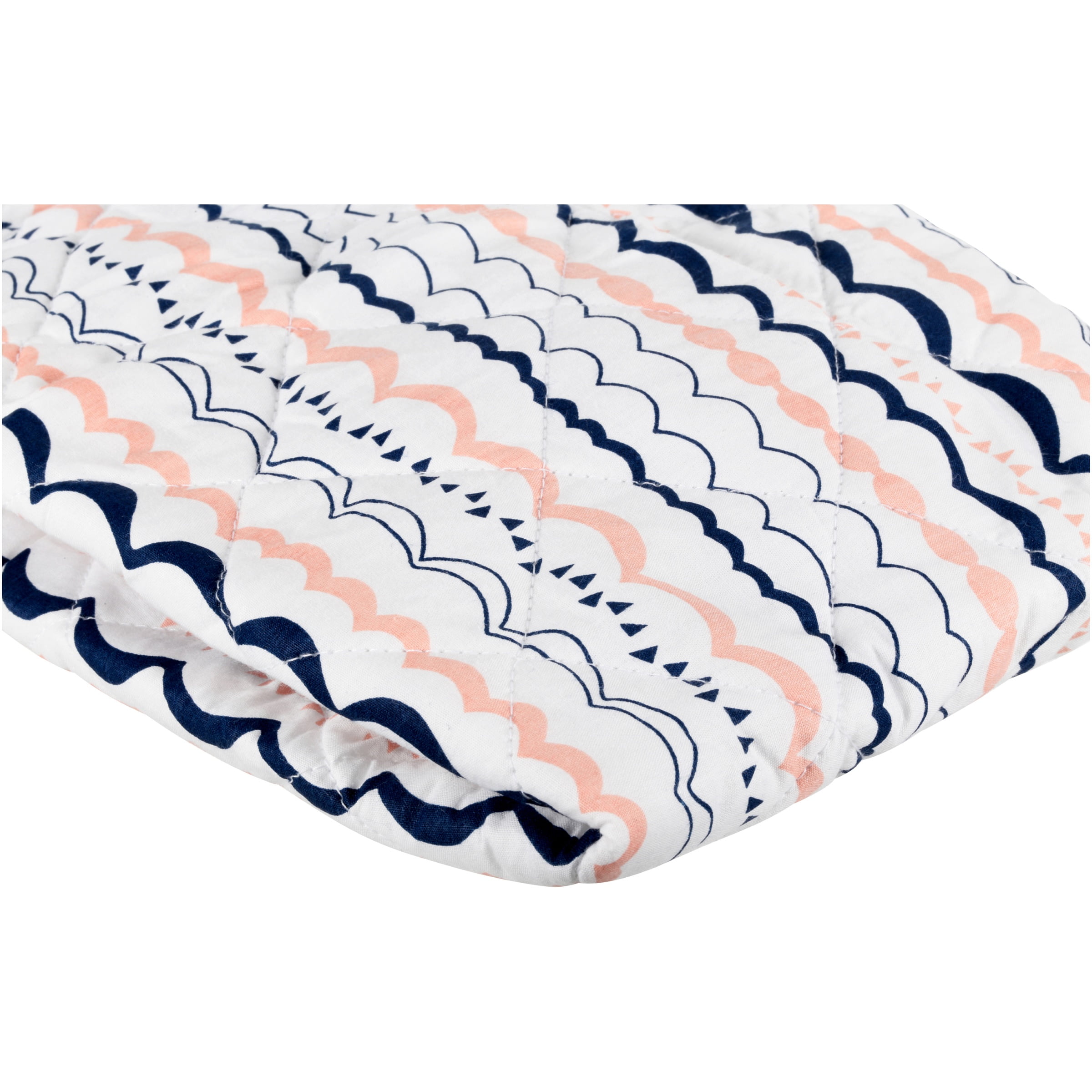 Bacati Olivia Tribal Garland Coral Navy Quilted Changing Pad Cover Wrapper