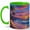 Green, variant on Tropical Beach Sunset 11oz Ceramic Mug, Palm Ocean Coffee Cup
