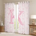 thumbnail image 2 of Erosebridal Pink Bowknot Curtains for Living Room, Initial I Letter 30%-50% Blackout Curtains Set of 2 (52x84), Cute Love Decor, 2 of 5