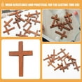 thumbnail image 4 of PBPBOX 50pcs Crosses Pendants Handheld Pendant Brown Wood Decoration for Crafts, 4 of 6