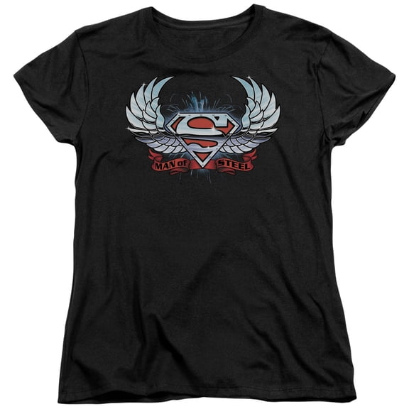 Superman - Chrome Wings Shield - Women's Short Sleeve Shirt - Small