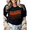 Black, variant on Mindfulness Lover Positive Energy Quote Graphic Tees Womans Tshirt Black White S-5XL Tops