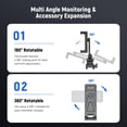 thumbnail image 4 of Neewer GA010 Metal Phone Tripod Mount with Cold Shoe & NATO Clamp, 180° Tilt, Fits DJI RS4/RS3 Pro/RS2/RSC2 & iPhone 15 Pro/Camera Cages, 4 of 8