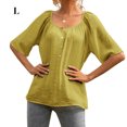thumbnail image 2 of Baohd Femmes Blouse Manches Courtes Été Casual Top Vert L, 2 of 6
