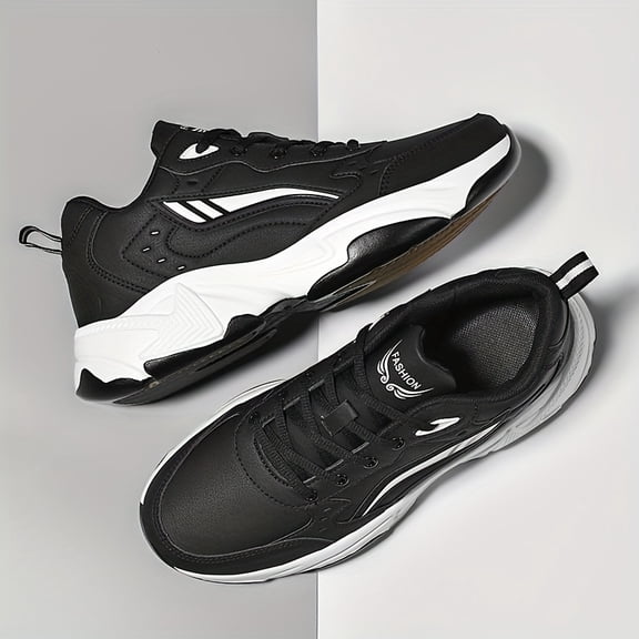 [Thick Athletic Shoes] Men's Shock-Absorbing Breathable Sports Shoes | Lace-Up Thick Athletic Footwear
