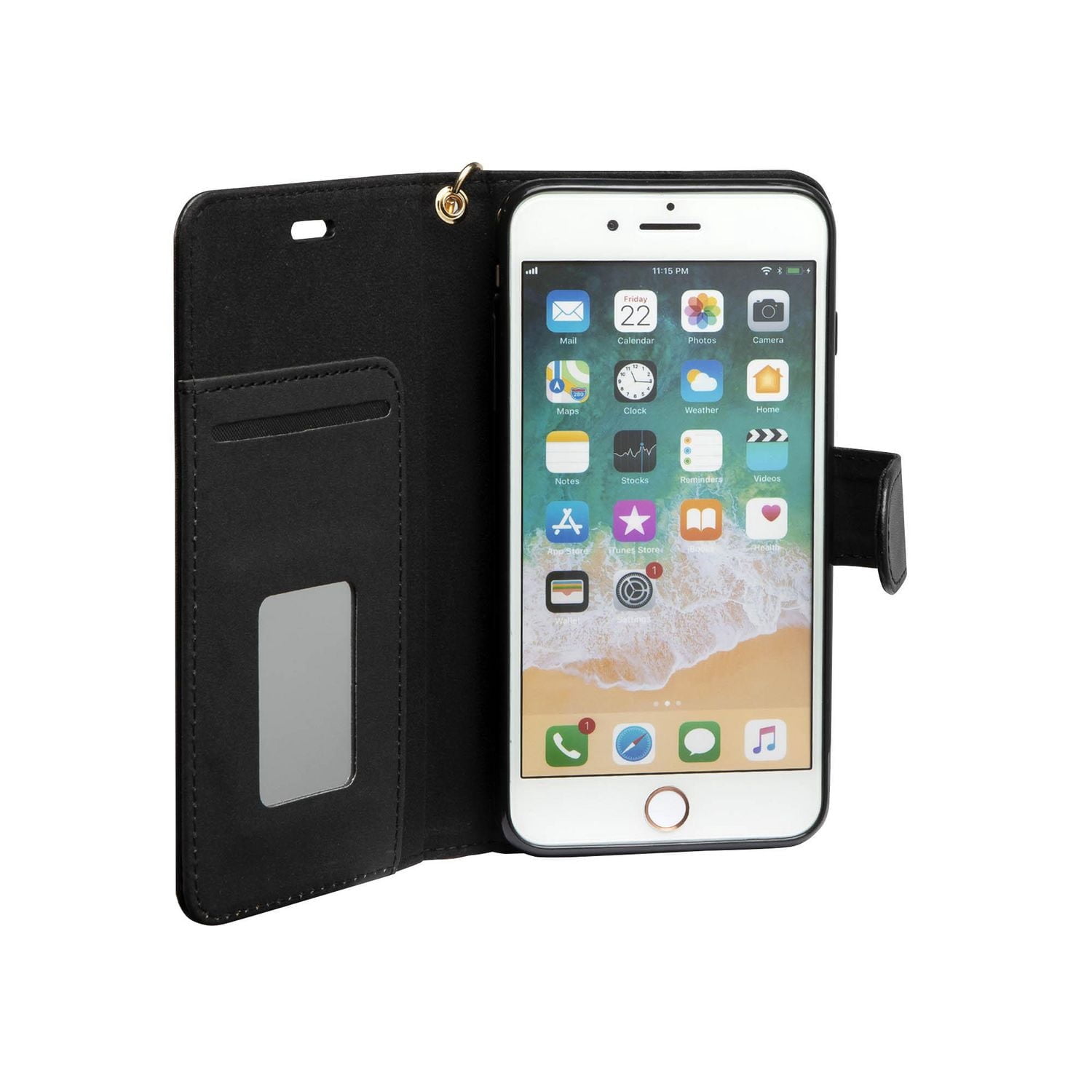 blackweb Etui Portefeuille avec Bracelet pour iPhone 7/8 Plus